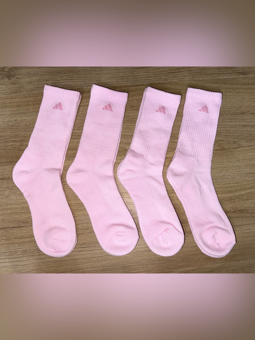 NWT ADIDAS Pink Crew Athletic Socks - Pack of 4. Size M/L.